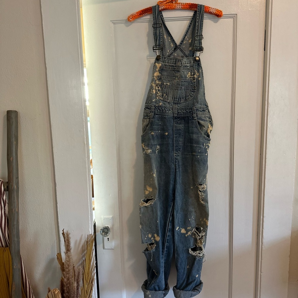 Carmar Distressed Denim Overalls